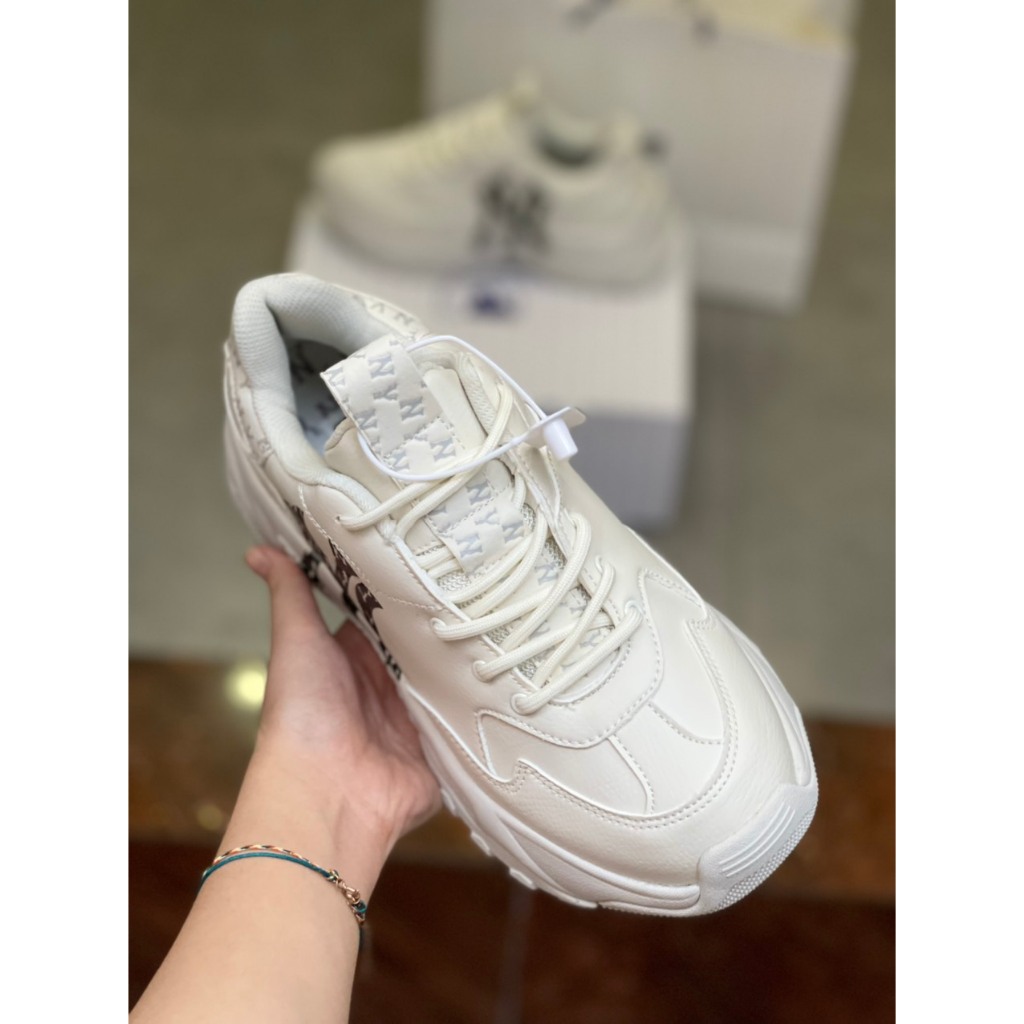 Giày MLB Bigball Chunky Monogram LT NY ‘White’ nam nữ bản S.Cấp full phụ kiện