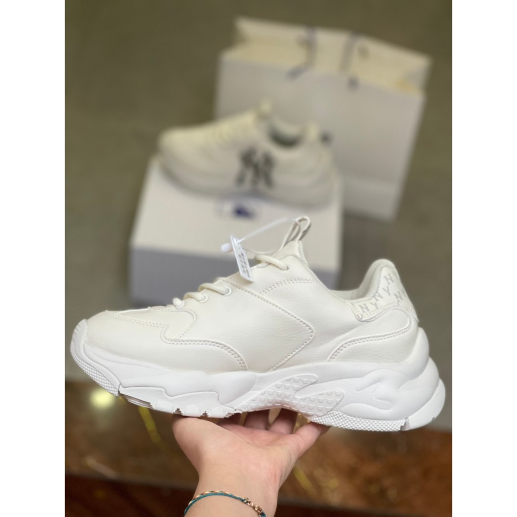 Giày MLB Bigball Chunky Monogram LT NY ‘White’ nam nữ bản S.Cấp full phụ kiện