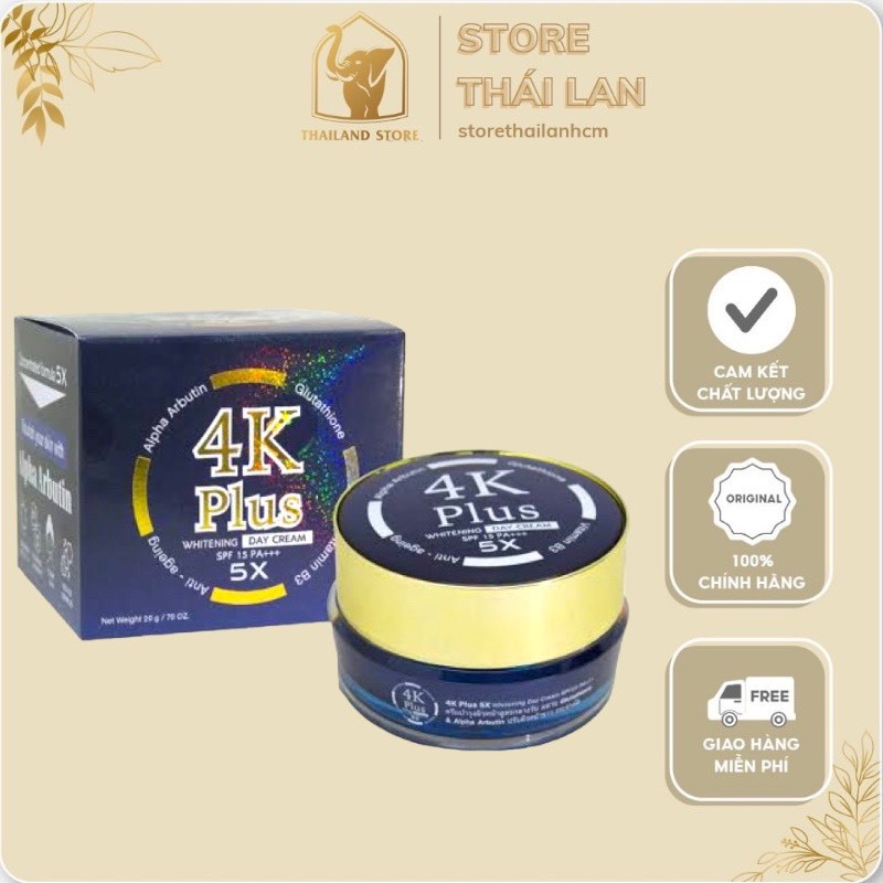 Dưỡng trắng da BAN NGÀY 4K Plus x Alpha Arbutin SPF 15 PA+++ Whitening DAY Cream