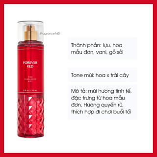 Mist Xịt Toàn Thân Forever Red 236ml BBW Từ Mỹ