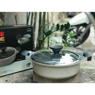 Nồi đá cao cấp lock&lock stone 2 tay cầm lca6242d 24cm thành thấp