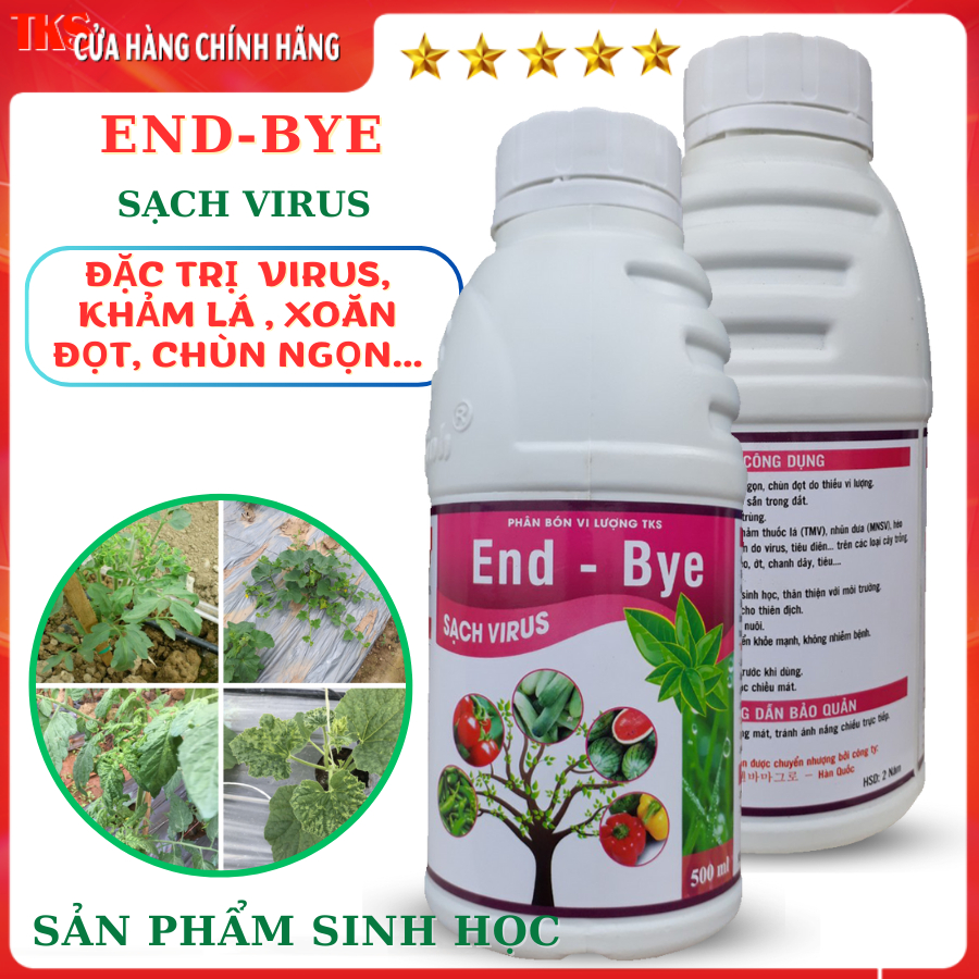 Thuốc Trừ Bệnh Khảm Lá, Xoăn Ngọn, Chùn Đọt Trên Cây Trồng - ENDBYE Nhập Khẩu - Chai 500ml