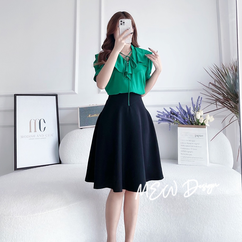 Áo sơ mi công sở nữ cách điệu hàng thiết kế Mew Design