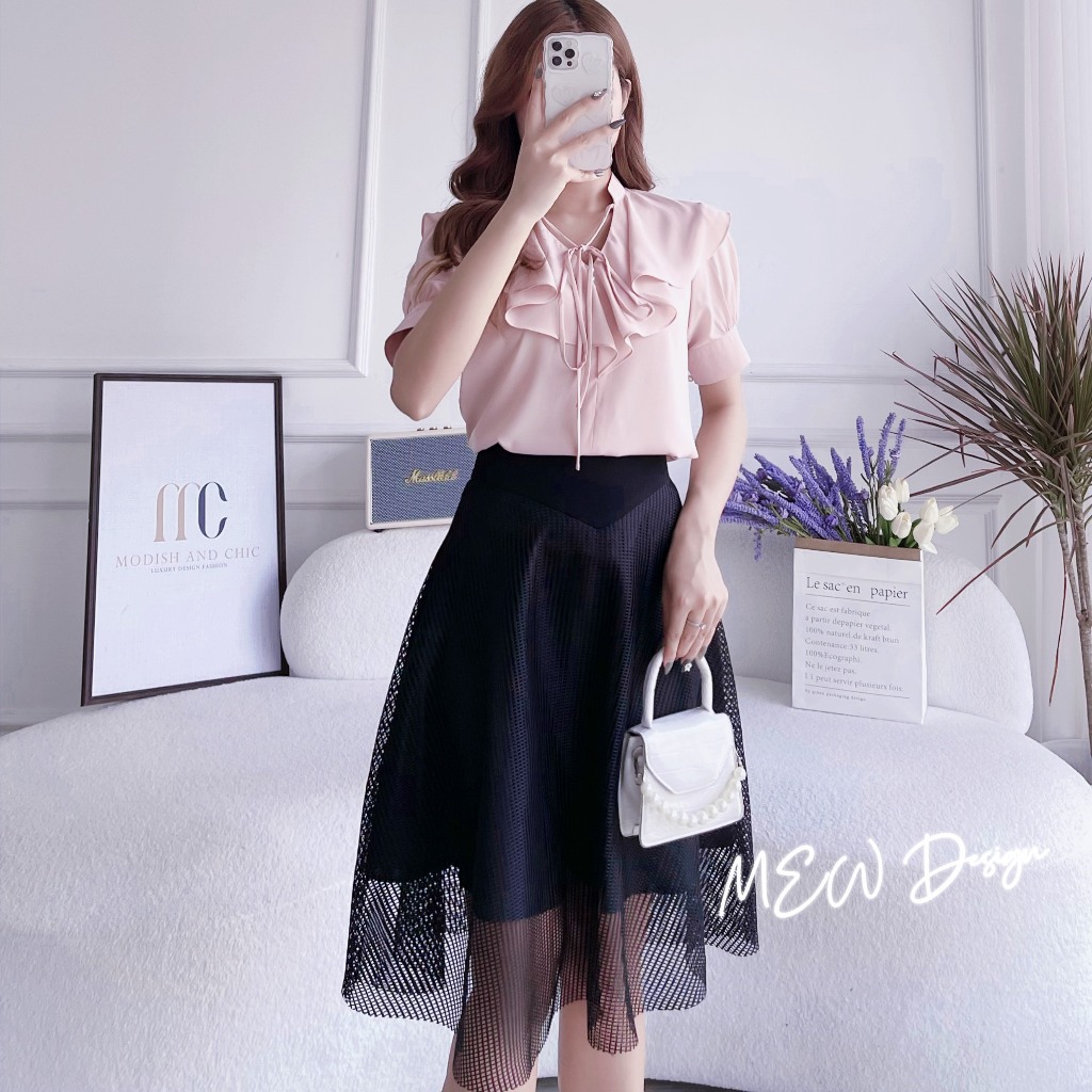 Áo sơ mi công sở nữ cách điệu hàng thiết kế Mew Design