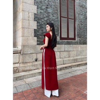 Sét áo dài cách tân nhung kèm quần lụa cao cấp
