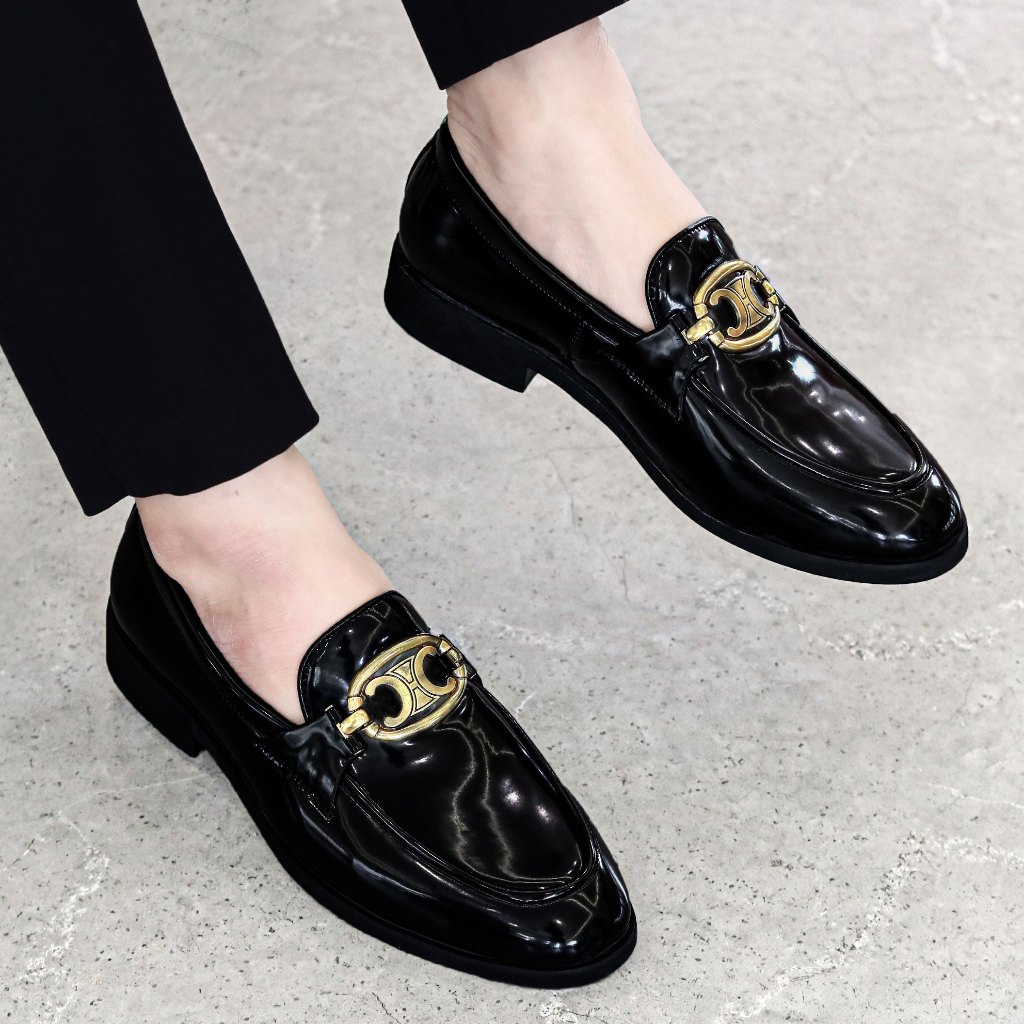 Giày Lười Nam Công Sở D&G Cao Cấp Phiên Bản Nhập Khẩu Da Cực Mềm Đế Đúc Cao 3,5cm Mã QC18