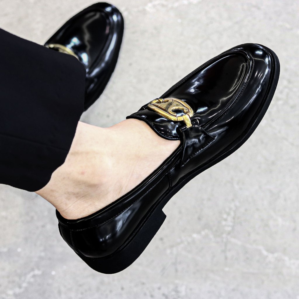 Giày Lười Nam Công Sở D&G Cao Cấp Phiên Bản Nhập Khẩu Da Cực Mềm Đế Đúc Cao 3,5cm Mã QC18