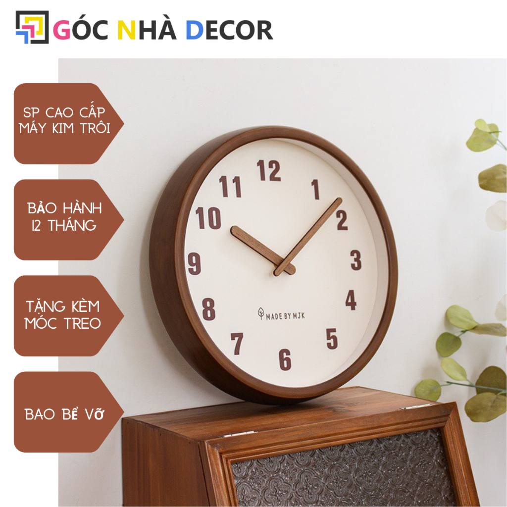 Đồng Hồ Treo Tường Phong Cách Đơn Giản Màu Rustic Sang Trọng Tinh Tế Góc Nhà Decor TG15