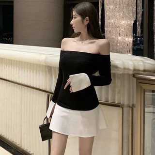 (Moclanclothing ) váy trễ vài 2 màu đen- trắng tay loe xinh xắn