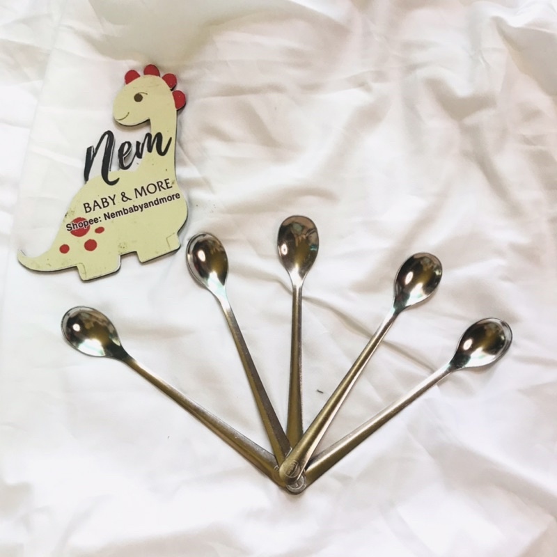 Thìa inox cán dài cho bé ăn dặm lunakidsbaby