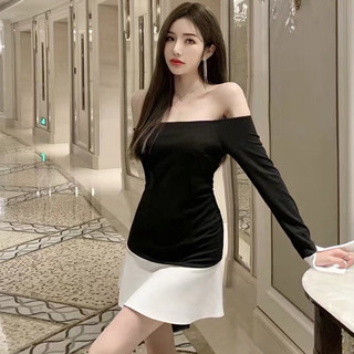 (Moclanclothing ) váy trễ vài 2 màu đen- trắng tay loe xinh xắn