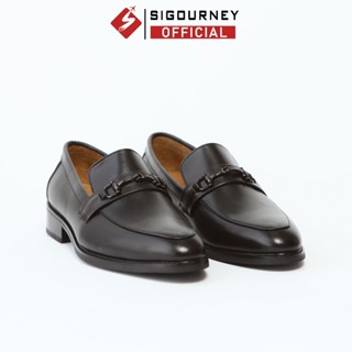Giày Lười Nam ĐẾ PHÍP Cao Cấp Lót Da Thảo Mộc SIGOURNEY Màu Đen SCC-05 Bảo Hành 18 Tháng