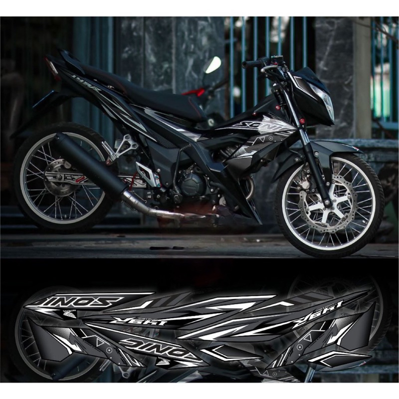 Tem rời sonic 150 full den phối trắng bạc