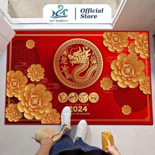 Thảm lau chân sàn nhà thấm hút nước M2T BEDDING chất liệu nỉ lì họa tiết đáng yêu dáy có chống trơn trượt kích thước 40x