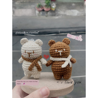 Móc khoá len Gấu mini