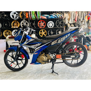 Tem rời Raider F150 xám đen dán xe xanh
