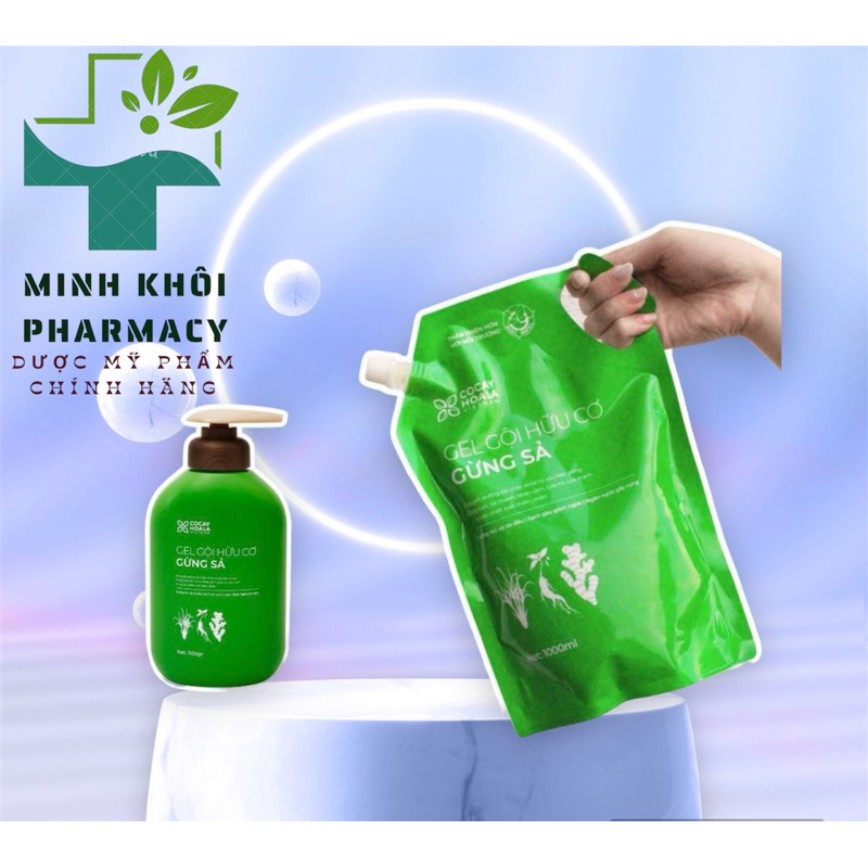Túi Gội 1.000ml Dầu Gội Hữu Cơ Gừng Sả Cỏ Cây Hoa Lá - Ngăn dầu bết tóc và giảm gàu ngứa 1000ml hoặc
