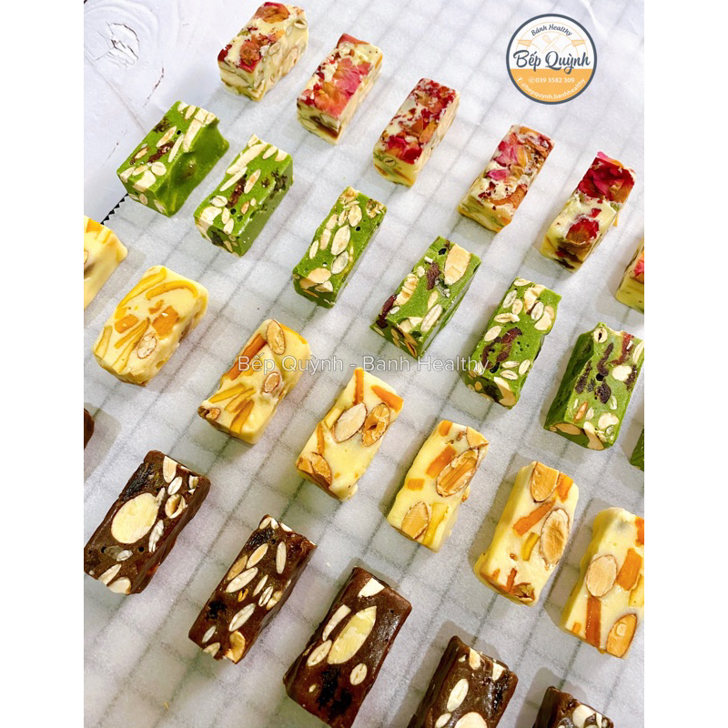 Kẹo nougat siêu hạt handmade các vị