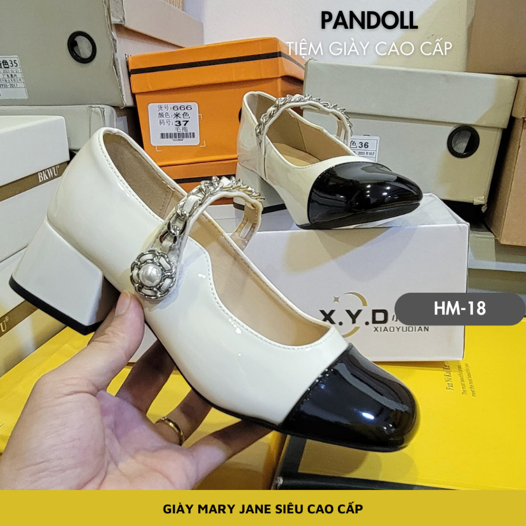 Giày Mary janes nữ đế cao PD-HM06 quai đính bản cao cấp