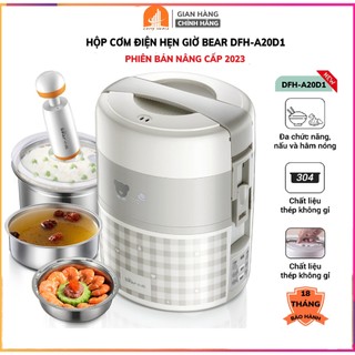 Hộp cơm giữ nhiệt, hộp cơm cắm điện hẹn giờ seka-bear dfh-a20d1, 2lít, 3 tầng 3 khay, nấu chín, hâm nóng-bh 18tháng