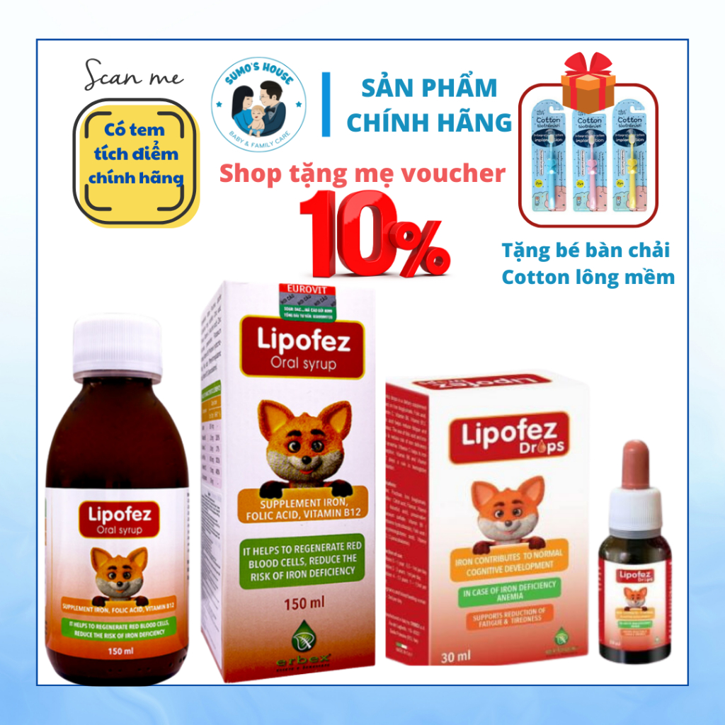 Lipofez syrup/ lipofer drop - Sắt hữu cơ nhập khẩu từ Ý cho Trẻ Từ Sơ Sinh và phụ nữ mang thai