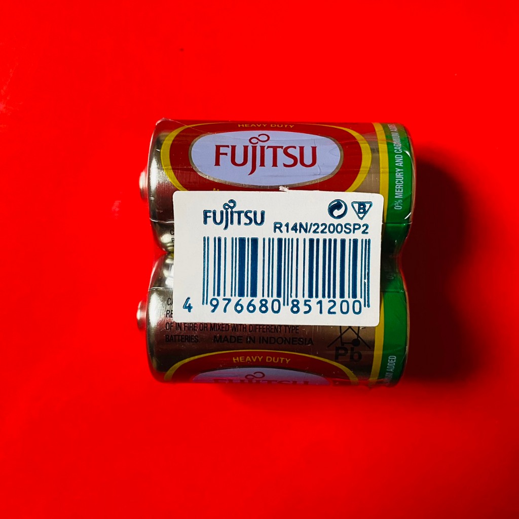 Vỉ 2 viên pin trung R14 FUJITSU chất lượng tốt dùng cho bếp gas