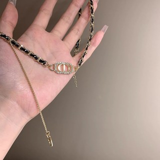 ( 2 màu) Vòng cổ Choker dây da C D