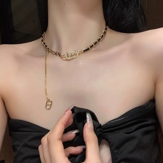 ( 2 màu) Vòng cổ Choker dây da C D