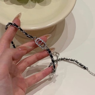 ( 2 màu) Vòng cổ Choker dây da C D