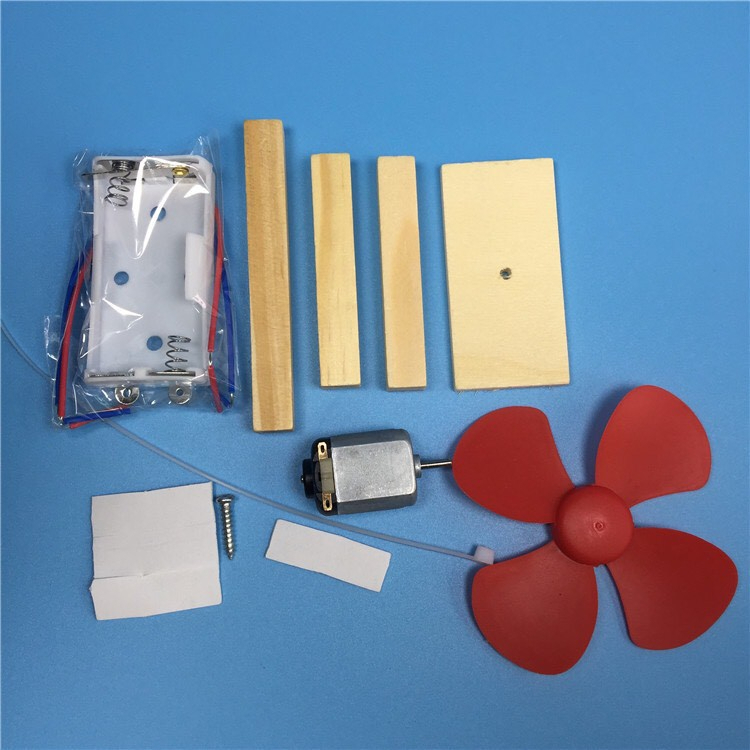 Đồ chơi stem  S11 mô hình lắp ghép quạt điện bằng gỗ chạy pin, an toàn và sáng tạo cho bé