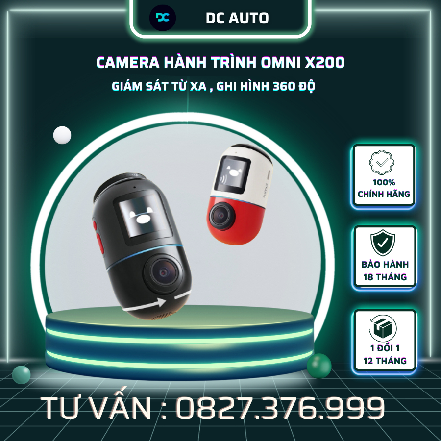 Camera Hành Trình 70mai Omni X200 Xoay 360 - Giám Sát Từ Xa Siêu Hot 2023