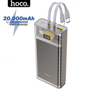 Sạc dự phòng 20000mAh có màn hình led Hoco sạc nhanh 22.5w trong suốt chống cháy tích hợp dây sạc cho iphone và samsung