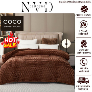 Chăn lông thỏ loại 1 COCO, nhập khẩu chính hãng kích thước 2m3x2m , Mền nỉ lông cừu siêu ấm không rụng lông
