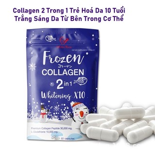 Viên uống trắng da cao cấp collagen 2 trong 1 frozen collagen whitening x10 giúp làm trắng da, ngăn ngừa lão hoá