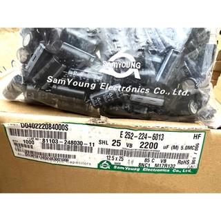 [ 10 con ]  TỤ HOÁ 25V 2200UF HÃNG SAMYOUNG ( 25V2200UF  2200UF25V  2200UF 25V )