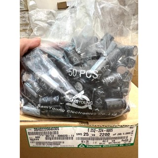 [ 10 con ]  TỤ HOÁ 25V 2200UF HÃNG SAMYOUNG ( 25V2200UF  2200UF25V  2200UF 25V )