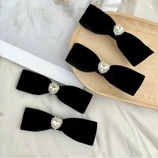 Kẹp tóc nơ sang trọng có hình trái tim đính đá lịch thiệp