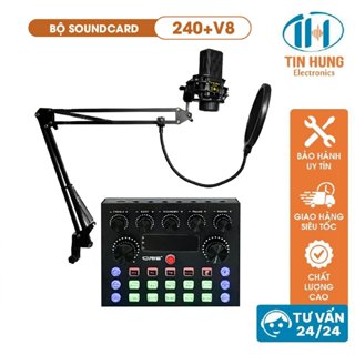 Combo bộ sound card ORIS V8 + 240 pro, Trọn bộ suond card livestream thu âm cực chuẩn - ORIS Professional