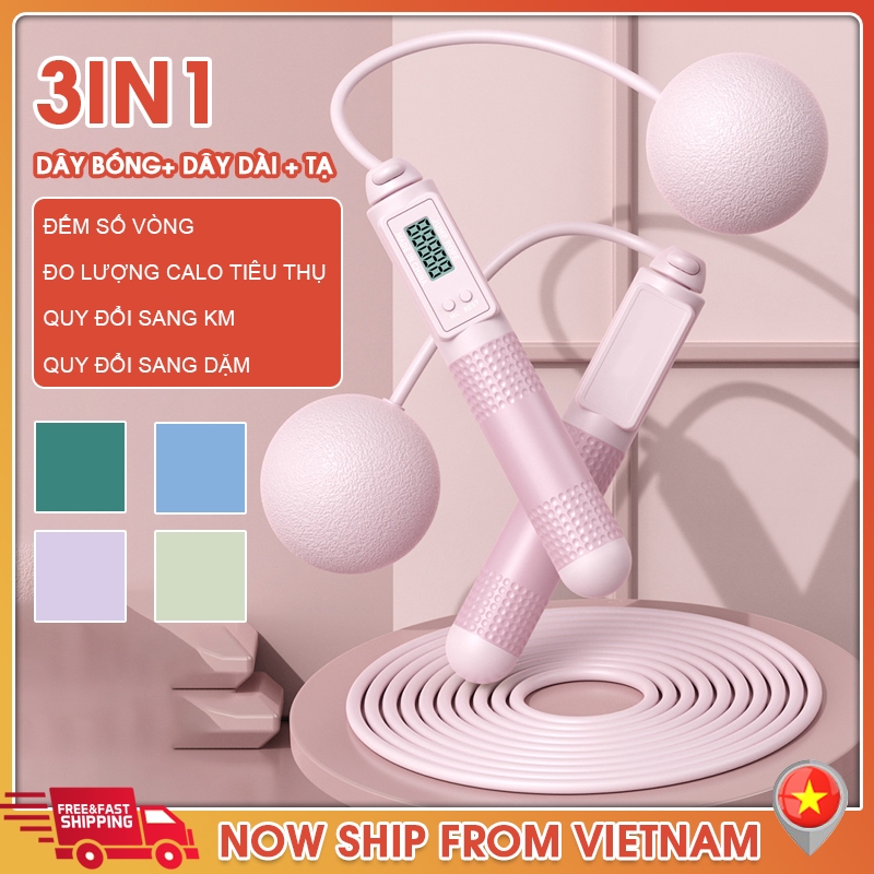 Dây Nhảy Thể Dục,Dây Nhảy Không Dây Và Có Dây Đếm Số Điện Tử Calo & Km - Thể Thao Tiện Lợi Tại Nhà