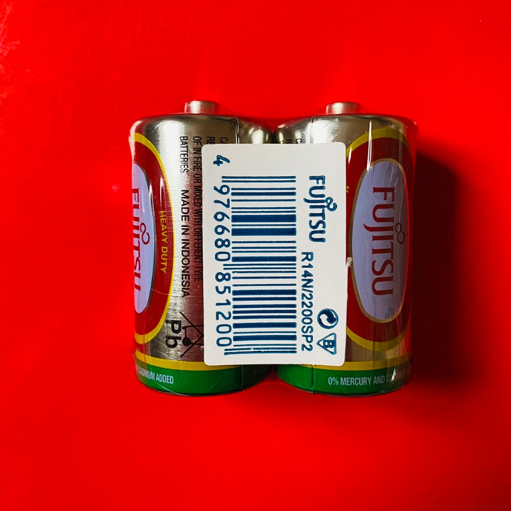 Vỉ 2 viên pin trung R14 FUJITSU chất lượng tốt dùng cho bếp gas