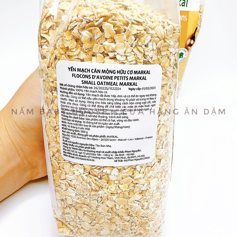 |Date 11/24| Yến mạch hữu cơ Markal Pháp 500g nấu cháo , đậu hủ non cho bé ăn dặm- yến mạch cán vỡ
