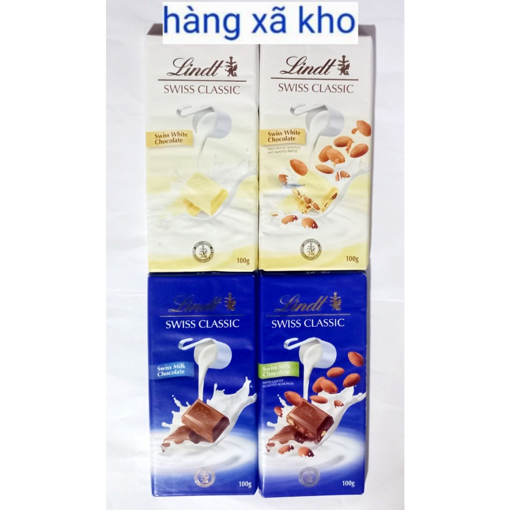 socola lindt classic sữa 31% cacao 100 gr, thụy sĩ.hsd tùy loại