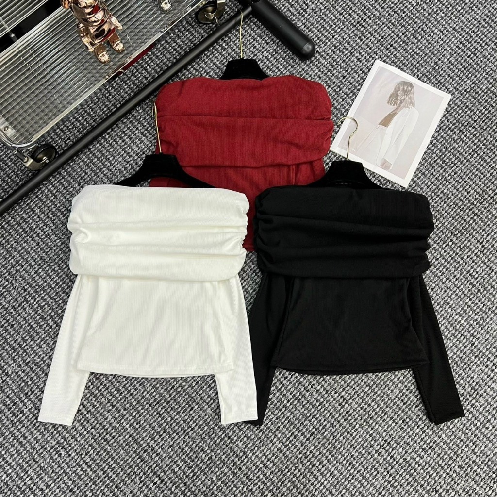 Áo Thun Nữ Trễ Vai Bigsize 45–85kg Dài Tay Thun Tăm Lạnh Co Giãn Tôn Dáng AT84 – 2KJeans | BigBuy360 - bigbuy360.vn