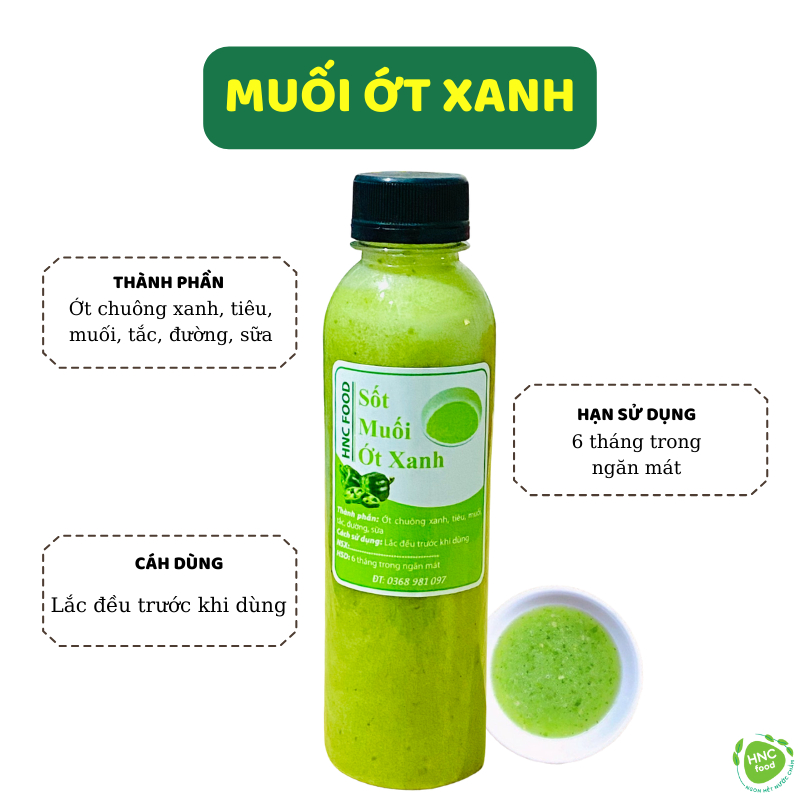 Combo 3 chai muối ớt xanh - đỏ - sốt me HNC chấm cả thế giới, combo sốt chấm thịt nướng và hải sản tiện lợi thơm ngon