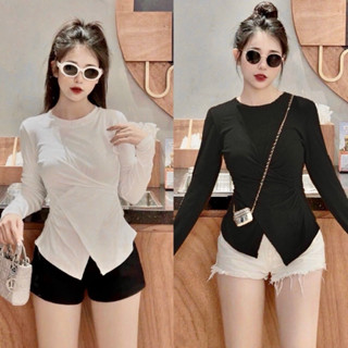 ÁO THUN TAY DÀI XOẮN EO UỐN ÉO HAI BA VÒNG D1221