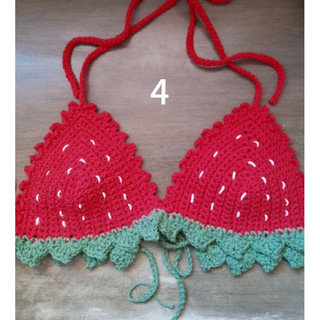 Bikini cherry Áo bikini len móc thủ công Bralette