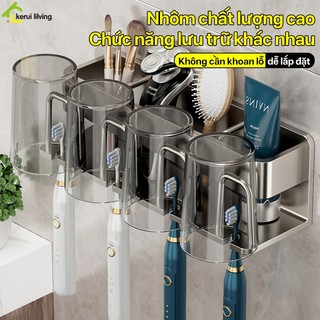 Giá treo bàn chải đánh răng salay - hộp đựng bàn chải kèm cốc - kem đánh răng tự động