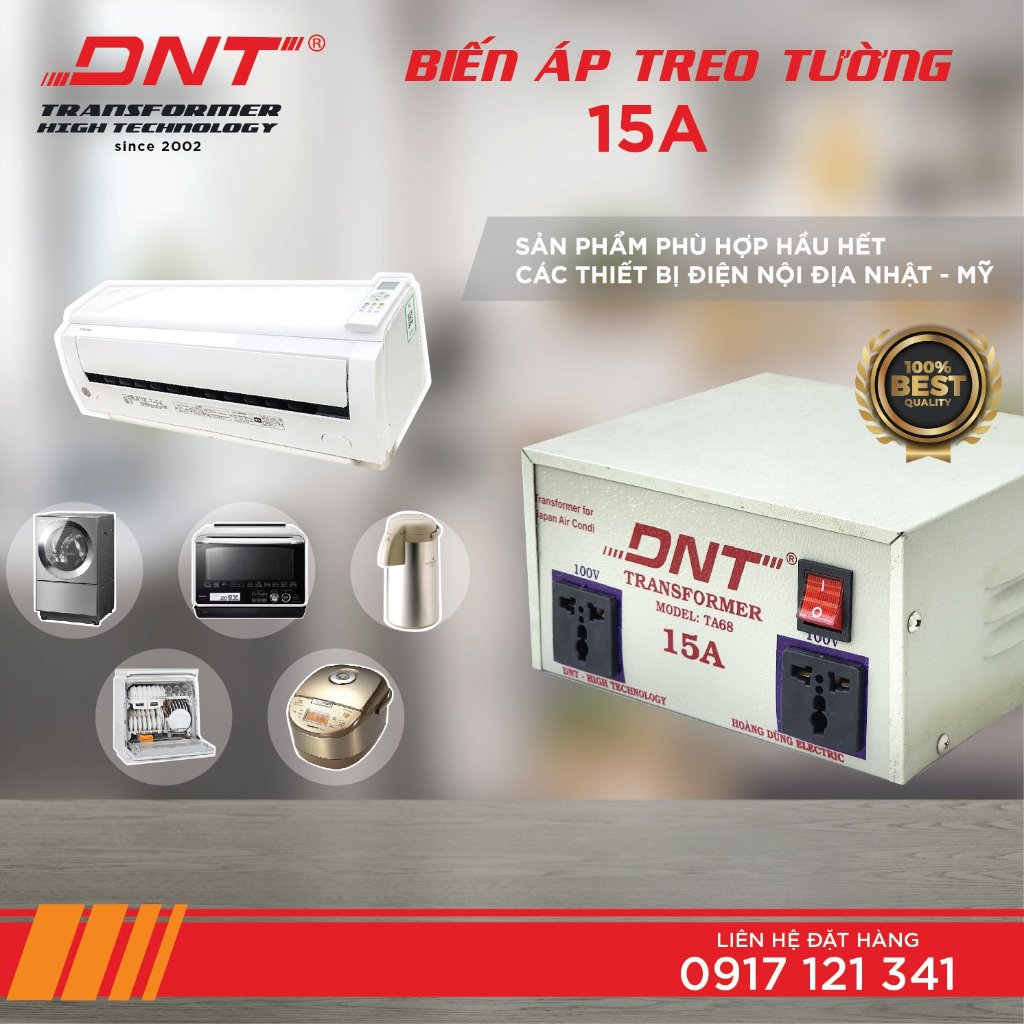 Biến áp DNT 15a 220v > 100v