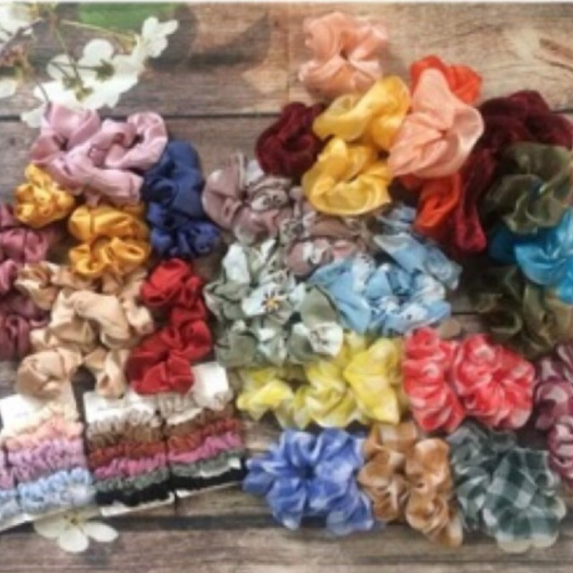 75 nơ buộc tóc Scrunchies