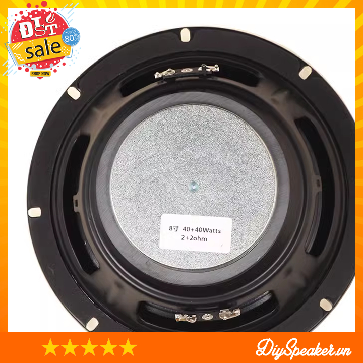 Loa sub siêu trầm 8 inch 2 cầu IP67  Công suất  40W + 40W